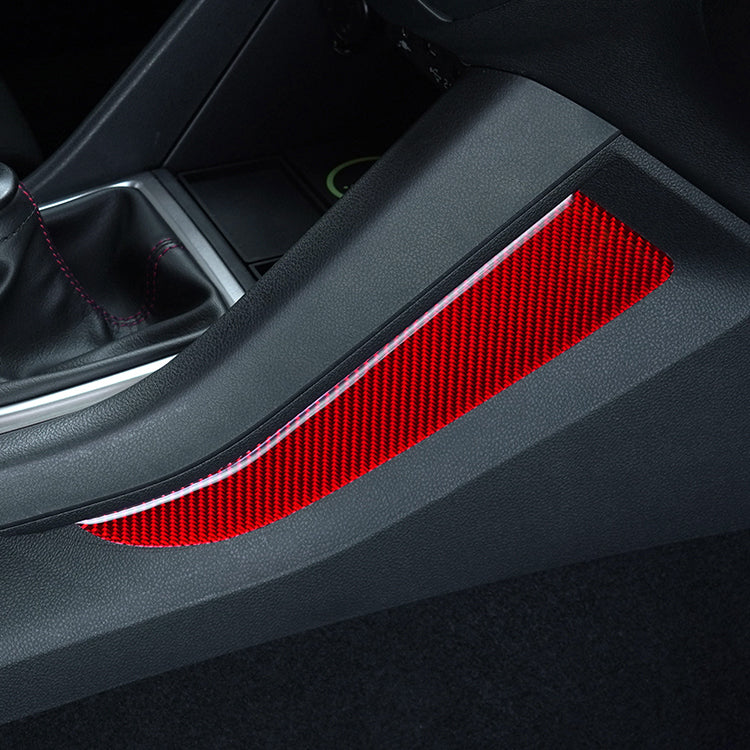 JDMuscle [22-25 WRX] P&S Series Carbon Fiber Center Kicker Panel Accents 2 PC| Black Carbon Fiber/ Red Carbon Fiber