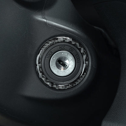 JDMuscle [22-25 WRX] P&S Series Carbon Fiber Ignition Keyhole Frame Cover 1 PC | Black Carbon Fiber/ Red Carbon Fiber