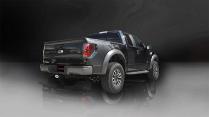 Corsa Performance 11-14 Ford F-150 Raptor 6.2L V8 133in Wheelbase Black Xtreme Cat-Back