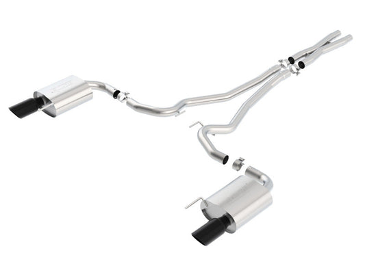 Borla S-Type Cat-Back 15-17 Ford Mustang GT 5.0L V8 MT/AT 2.5in pipe 4in tip (Black Chrome) 140590BC
