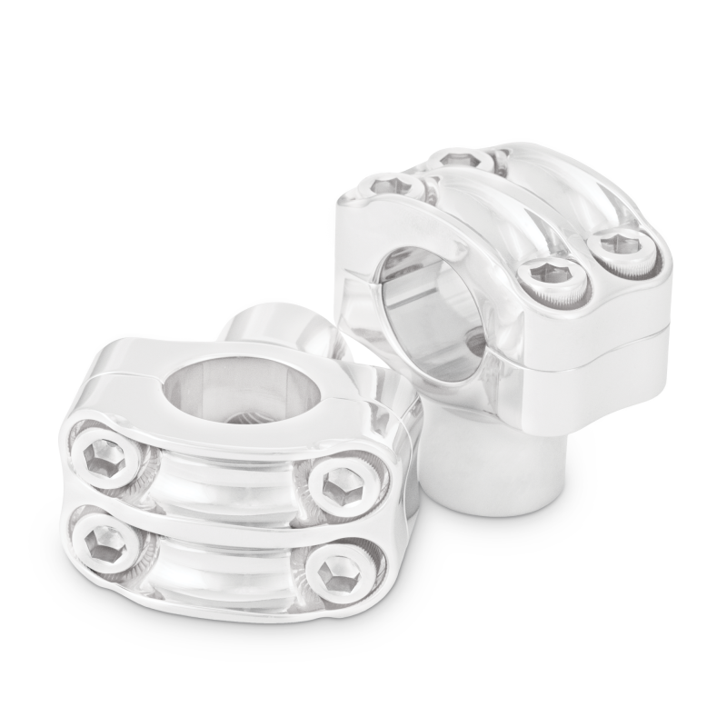 Burly Brand Reaper Riser Clamp 1-1/2in Tall for 1in Bar, Set - Chrome