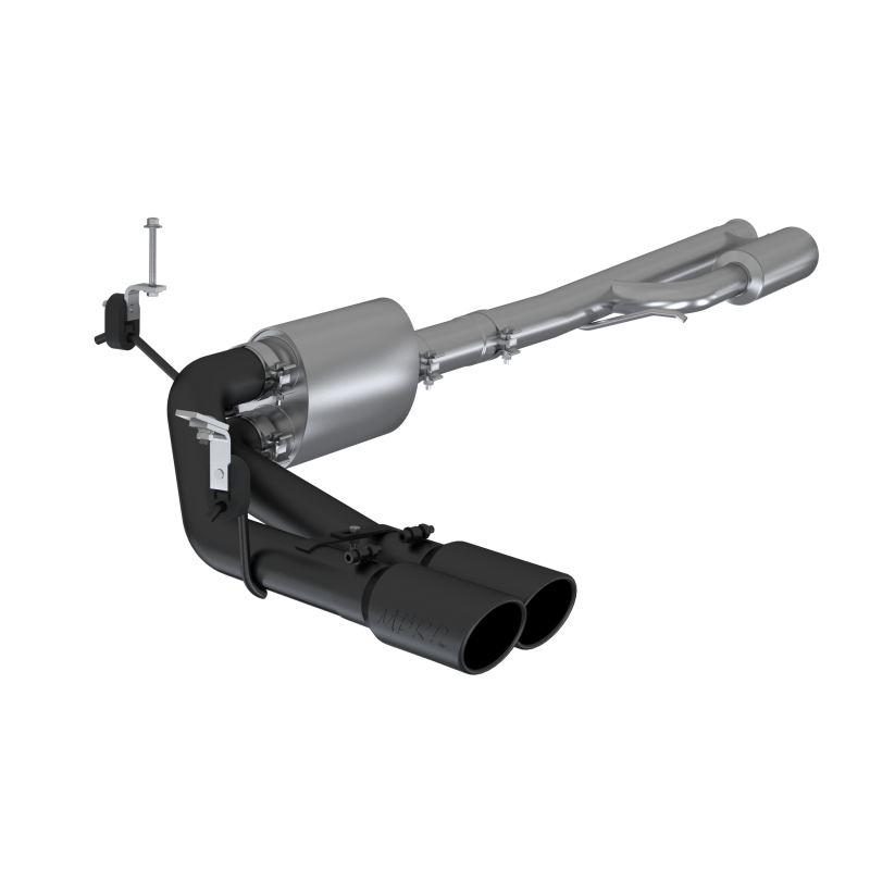MBRP 2019+ Chevrolet Silverado 1500 4.5L/5.3L Pre-Axle Dual Side Exit w/ 4in OD Tip- Black Coated