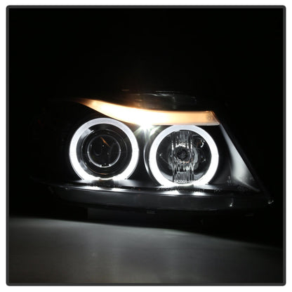 Spyder BMW E90 3-Series 06-08 Projector LED Halo Amber Reflctr Rplc Bulb Blk PRO-YD-BMWE9005-AM-BK 5009005