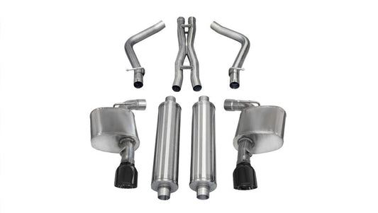 Corsa Performance 12-13 Dodge Charger SRT-8 6.4L V8 Black Xtreme Cat-Back Exhaust