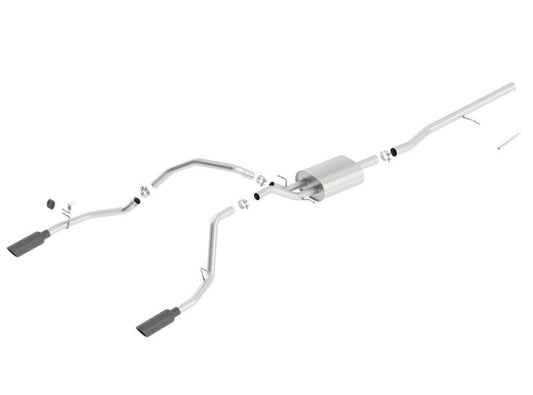 Borla 14 Silv/Sierra C/B Exh ATAK 1500 5.3L V8 AT/MT 2&4WD Ext Cab (78.7) WB - Black Chrome 140537BC