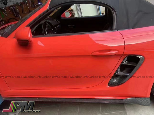 DP Style Carbon Fiber Side Skirt Add-on Lips Fits For 2013-2016 Porsche 981 Cayman Boxster