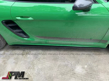 Y Style Carbon Fiber Side Skirt Add-on Lips Fits For 2013-2016 Porsche 981 Cayman Boxster