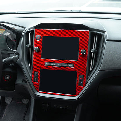 JDMuscle [22-25 WRX] P&S Series Carbon Fiber Infotainment Screen Trim Cover | Black Carbon Fiber/ Red Carbon Fiber