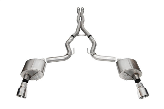 Corsa 24+ Ford Mustang GT Xtreme Cat-Back Exhaust Sys. 3.0in Dual Rear Exit w/4.5in Pro Series Tips