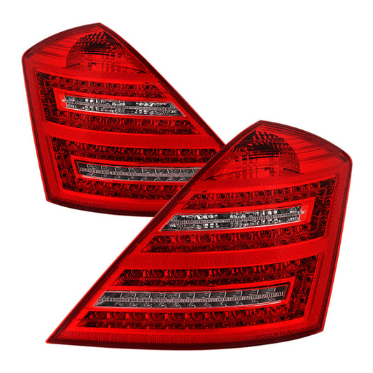 SPYDER Xtune Mercedes Benz W221 S-Class 07-09 LED Tail Lights Red Clear ALT-JH-MBW221-LED-RC 9028458