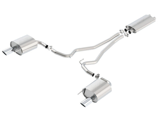 Borla Touring Cat Back 15-17 Ford Mustang 3.7L V6 MT/AT 2.25in Pipe 4in Single Round Rolled Tips 140586