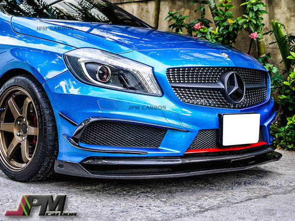 RZ Style Carbon Fiber Front Lip Fits For 2013-2015 Mercedes-Benz W176 Pre-facelift A-Class with AMG Sport Package & A45 Only