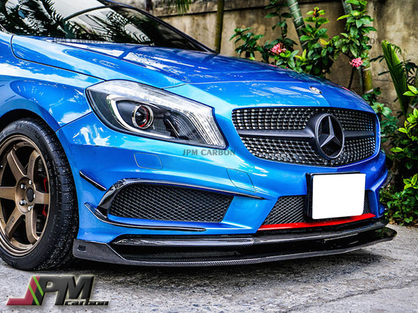 RZ Style Carbon Fiber Front Lip Fits For 2013-2015 Mercedes-Benz W176 Pre-facelift A-Class with AMG Sport Package & A45 Only