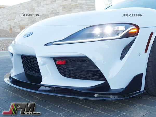 [JPMCarbon] AT Style Carbon Fiber Front Lip + R2 Style Side Skirts Lip Fits For 2019-2026 Toyota GR Supra A90 A91 Only