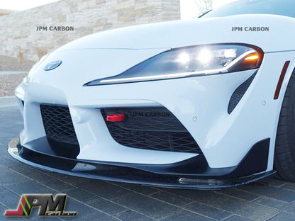 [JPMCarbon] AT Style Carbon Fiber Front Lip + R2 Style Side Skirts Lip Fits For 2019-2026 Toyota GR Supra A90 A91 Only