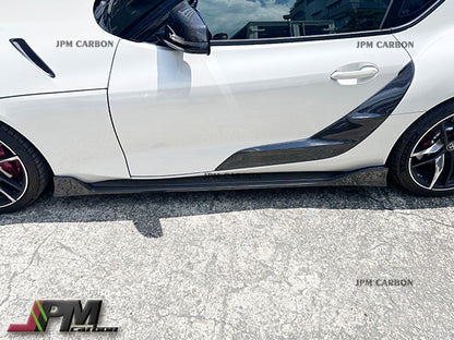AG Style Carbon Fiber Side Skirt Expansion Lips for FOR 2019-2024 Toyota GR Supra A90 A91