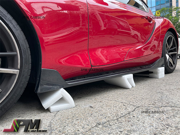 AG Style Carbon Fiber Side Skirt Expansion Lips for FOR 2019-2023 Toyota GR Supra A90 A91