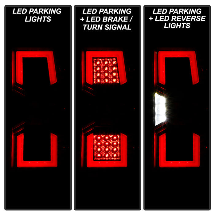 SPYDER xTune 07-13 Chevrolet Silverado 1500/3500 Full LED Tail Lights - Black (ALT-CH-CSIL07-FLED-BK) 9951480