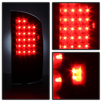 SPYDER Xtune Dodge Ram 07-08 1500 / Ram 07-09 2500/3500 LED Tail Lights Black Smoke ALT-JH-DR07-LED-BKSM 9026539