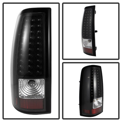 SPYDER Xtune 03-06 Silverado 1500/2500 (Will Not Fit Stepside) LED Tail Lights Black ALT-ON-CS03-LED-BK 5008763