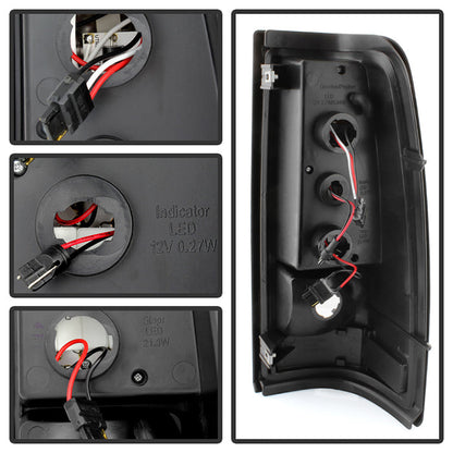 SPYDER Xtune 03-06 Silverado 1500/2500 (Will Not Fit Stepside) LED Tail Lights Black ALT-ON-CS03-LED-BK 5008763
