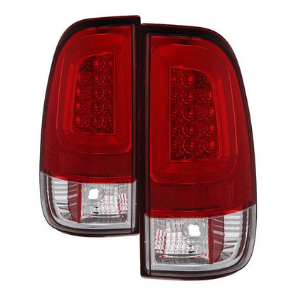Spyder 08-16 Ford Super Duty F-250 V3 Light Bar LED Tail Lights - Red Clear (ALT-YD-FS07V3-LBLED-RC) 5084736