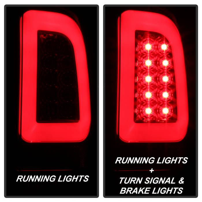 Spyder 08-16 Ford Super Duty F-250 V3 Light Bar LED Tail Lights - Red Clear (ALT-YD-FS07V3-LBLED-RC) 5084736