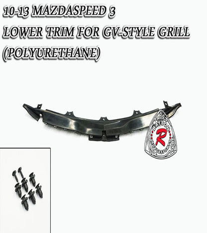 Front Bumper Lower Trim For 2010-2013 Mazda-3 (Mazdaspeed-3 Only) GV-Style Grille