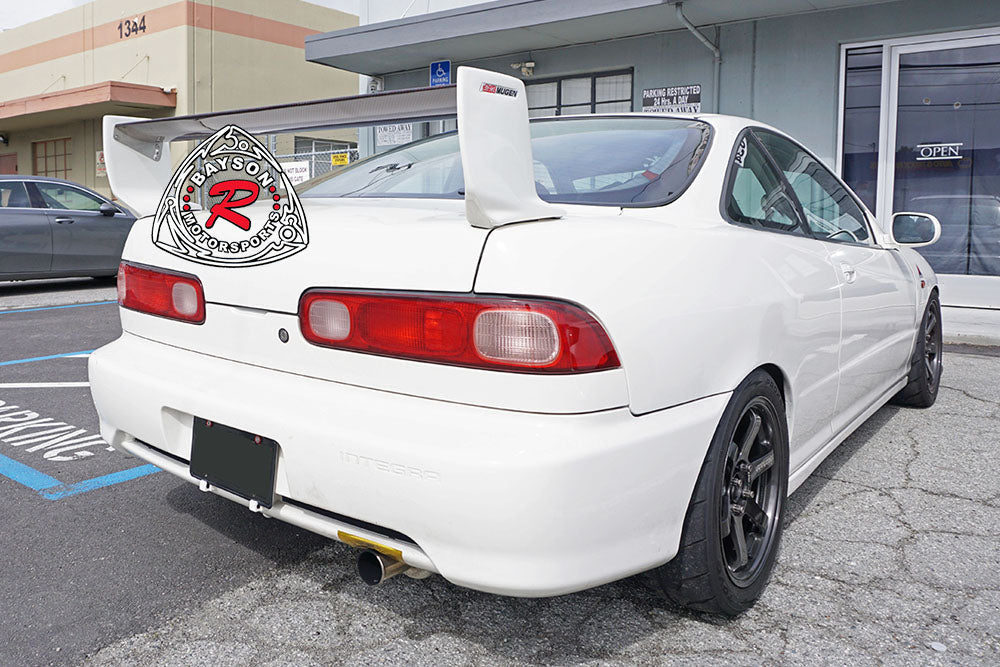 MU V2 Style Trunk Spoiler (Filberglass) with Emblems For 1994-2001 Acura Integra (2Dr)