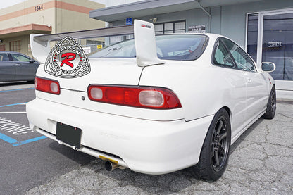 MU V2 Style Trunk Spoiler (Filberglass) with Emblems For 1994-2001 Acura Integra (2Dr)