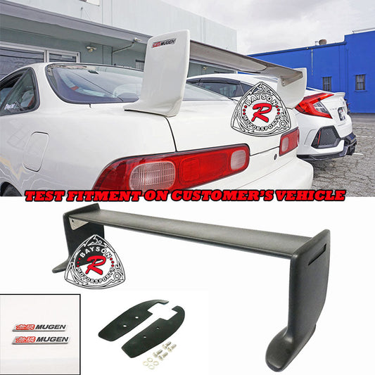 MU V2 Style Trunk Spoiler (Filberglass) with Emblems For 1994-2001 Acura Integra (2Dr)