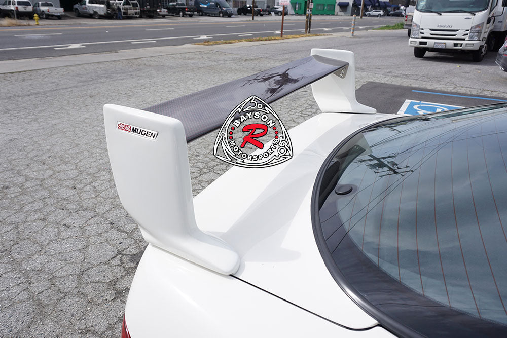 MU V2 Style Trunk Spoiler (Fibereglass with Carbon Fiber Mid Wing) with Emblems For 1994-2001 Acura Integra (2Dr)