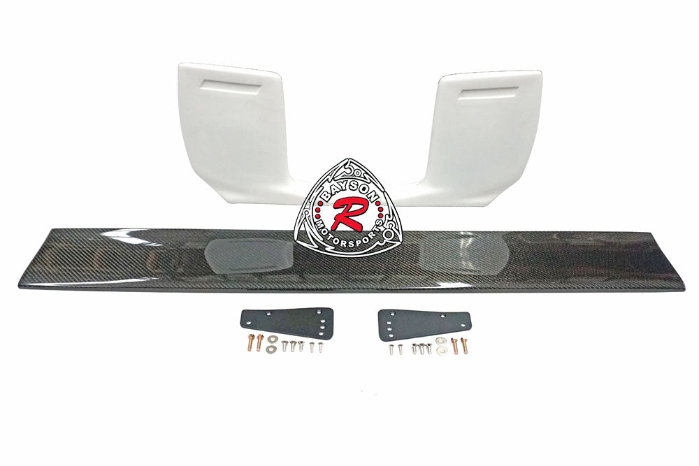 MU V2 Style Trunk Spoiler (Fibereglass with Carbon Fiber Mid Wing) with Emblems For 1994-2001 Acura Integra (2Dr)