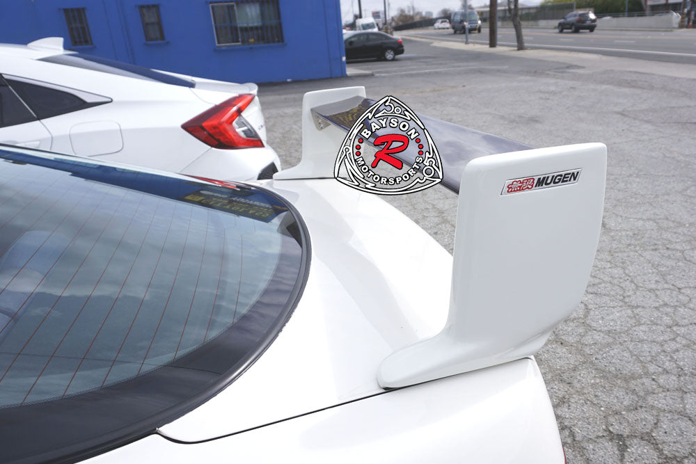 MU V2 Style Trunk Spoiler (Fibereglass with Carbon Fiber Mid Wing) with Emblems For 1994-2001 Acura Integra (2Dr)