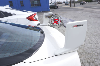 MU V2 Style Trunk Spoiler (Fibereglass with Carbon Fiber Mid Wing) with Emblems For 1994-2001 Acura Integra (2Dr)