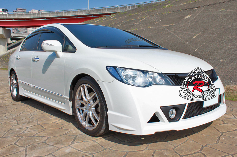 MU RR Front Bumper/Grille/Fog Lights For 2006-2011 Honda Civic (JDM Spec Front End, 4Dr)