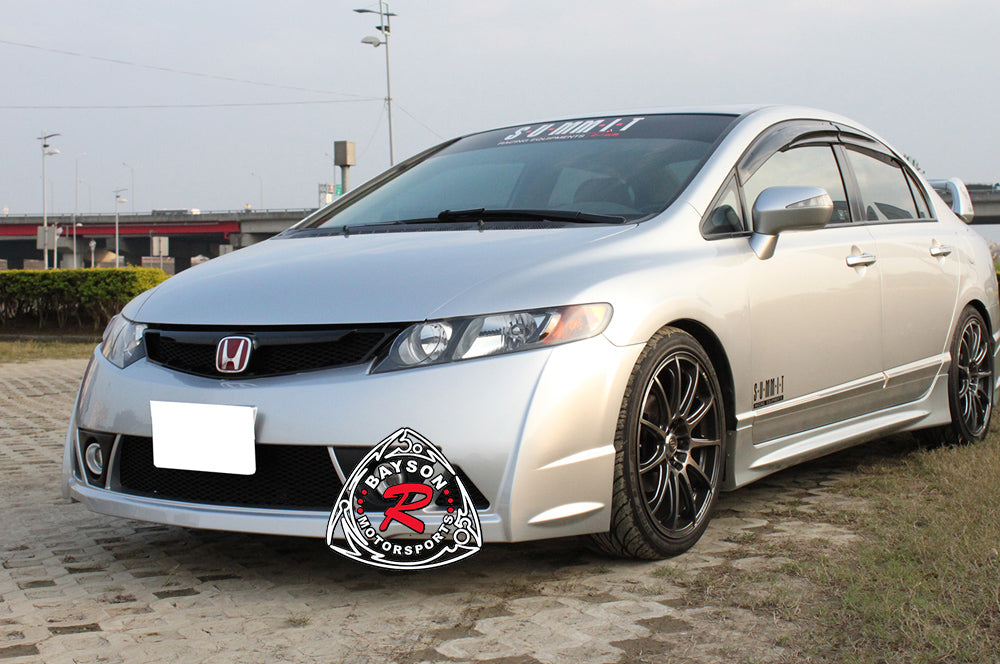MU RR Style Front Bumper with Fog Lights For 2006-2011 Honda Civic (4Dr, USDM Only)