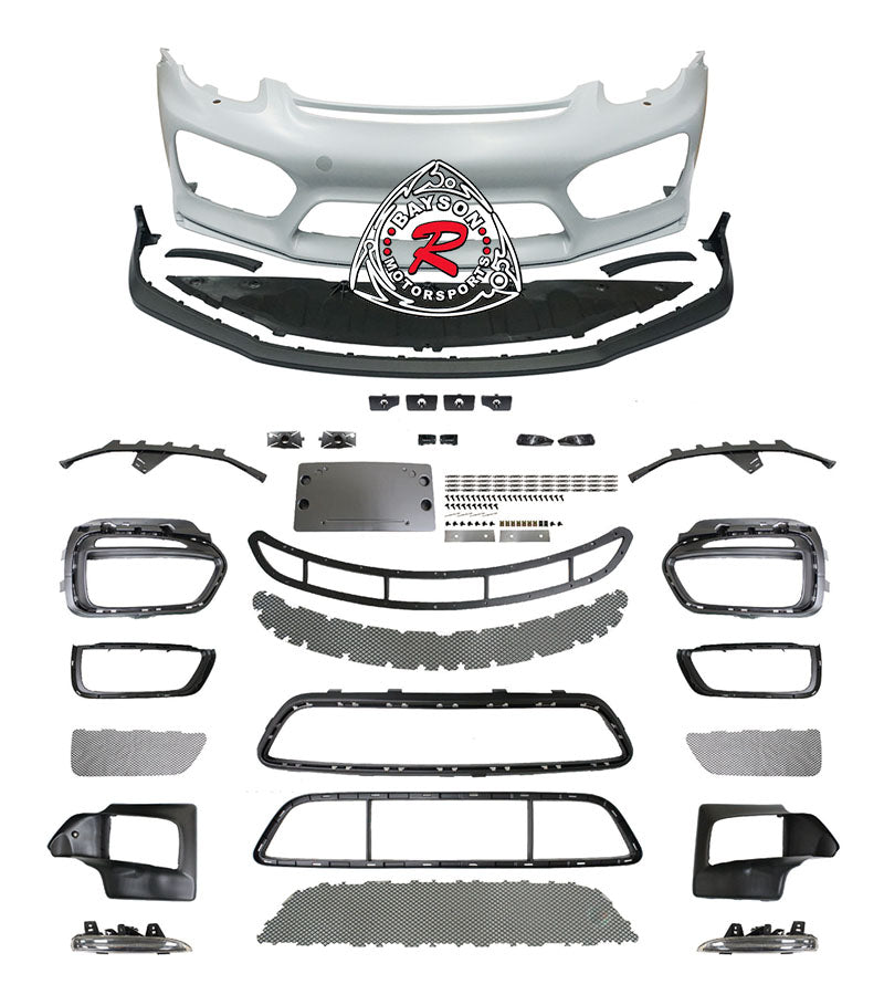 GT4 Style Front Bumper with DRL (With Headlight Washer Holes) For 2013-2016 Porsche Cayman/Boxster (981)