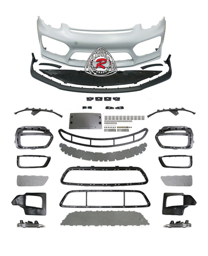 GT4 Style Front Bumper with DRL (Without Headlight Washer Holes) For 2013-2016 Porsche Cayman/Boxster (981)