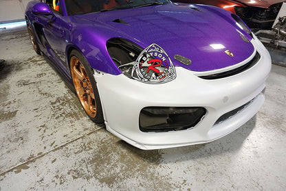 GT4 Style Front Bumper with DRL (Without Headlight Washer Holes) For 2013-2016 Porsche Cayman/Boxster (981)
