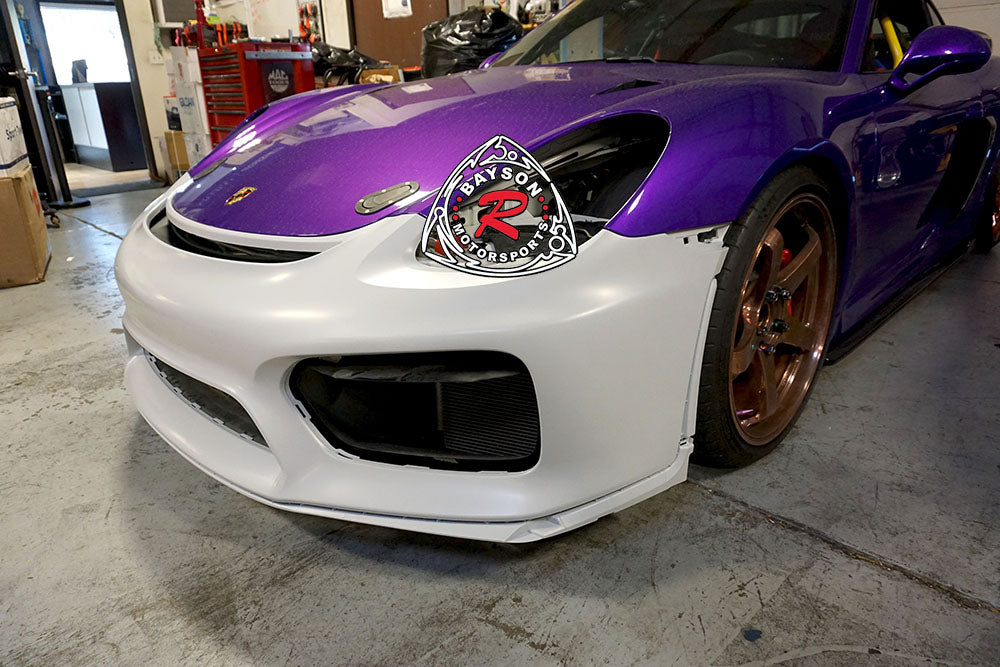 GT4 Style Front Bumper with DRL (Without Headlight Washer Holes) For 2013-2016 Porsche Cayman/Boxster (981)