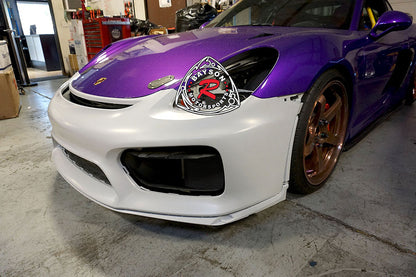 GT4 Style Front Bumper with DRL (Without Headlight Washer Holes) For 2013-2016 Porsche Cayman/Boxster (981)