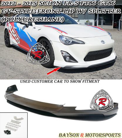 GV Style Front Lip with Splitter For 2012-2016 Scion FR-S