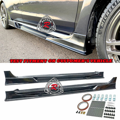 VR-II Style Side Skirts with Side Air Shroud Bundle For 2015-2021 Subaru WRX/WRX Sti