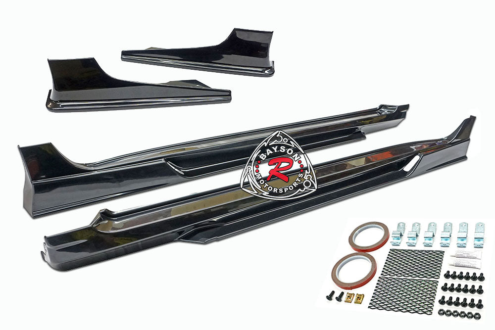 VR-II Style Side Skirts with Side Air Shroud Bundle For 2015-2021 Subaru WRX/WRX Sti
