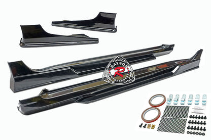 VR-II Style Side Skirts with Side Air Shroud Bundle For 2015-2021 Subaru WRX/WRX Sti