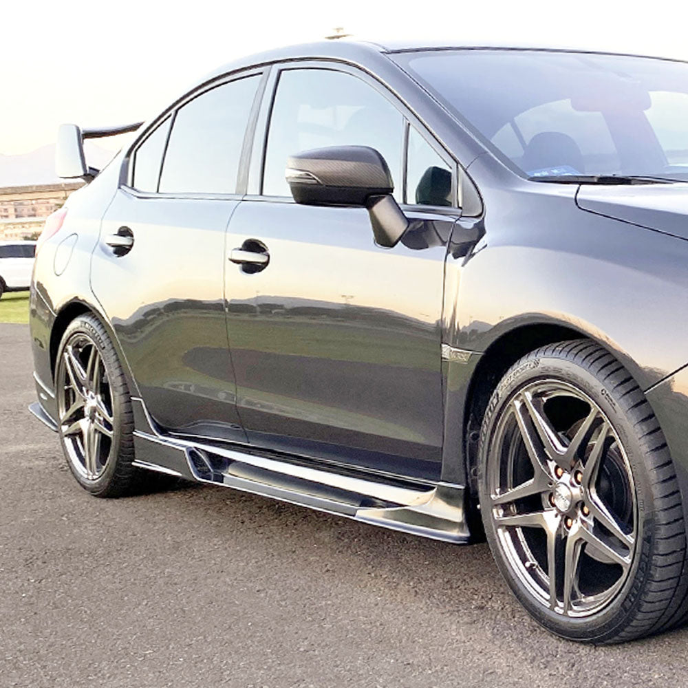 VR-II Style Side Skirts with Side Air Shroud Bundle For 2015-2021 Subaru WRX/WRX Sti