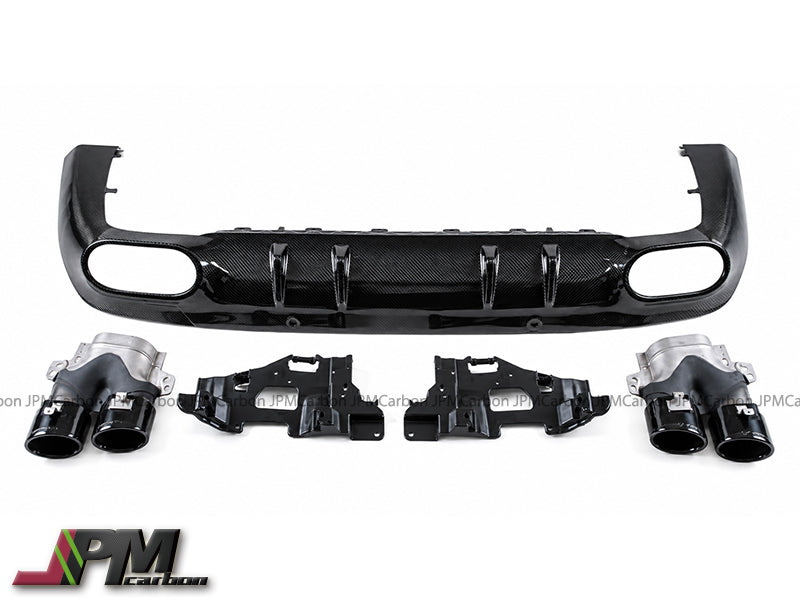 [JPMCarbon] Carbon Fiber Rear Bumper Diffuser (Including Exhaust Tips) Fits For 2019-2021 Mercedes-Benz C257 Pre-facelift CLS-Class Sedan Only