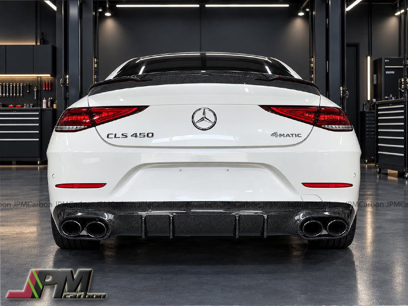 [JPMCarbon] Carbon Fiber Rear Bumper Diffuser (Including Exhaust Tips) Fits For 2019-2021 Mercedes-Benz C257 Pre-facelift CLS-Class Sedan Only