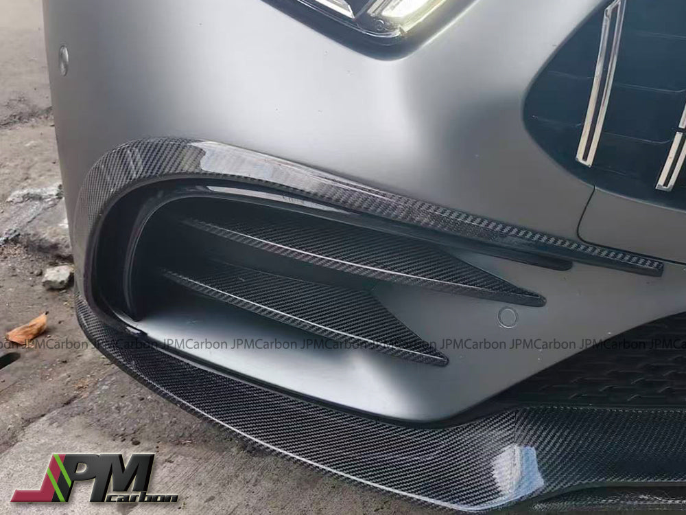 Carbon Fiber Front Bumper Add-on Canards Fins (6pcs) Fits For 2019-2021 Mercedes-Benz C257 Pre-facelift CLS-Class Sedan Only